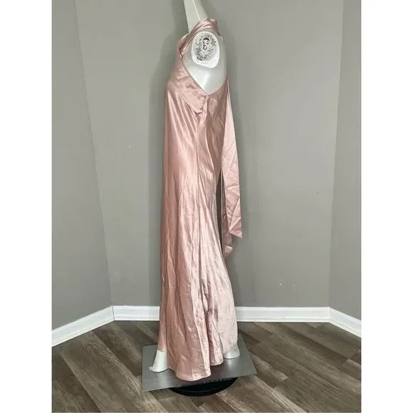 Galvan Pandora Satin Halterneck Midi-Dress - Picture 9 of 13